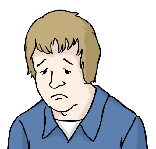 Mann mit traurigem Gesicht