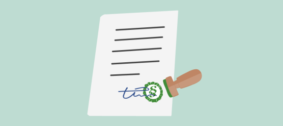 Dokument mit Stempel